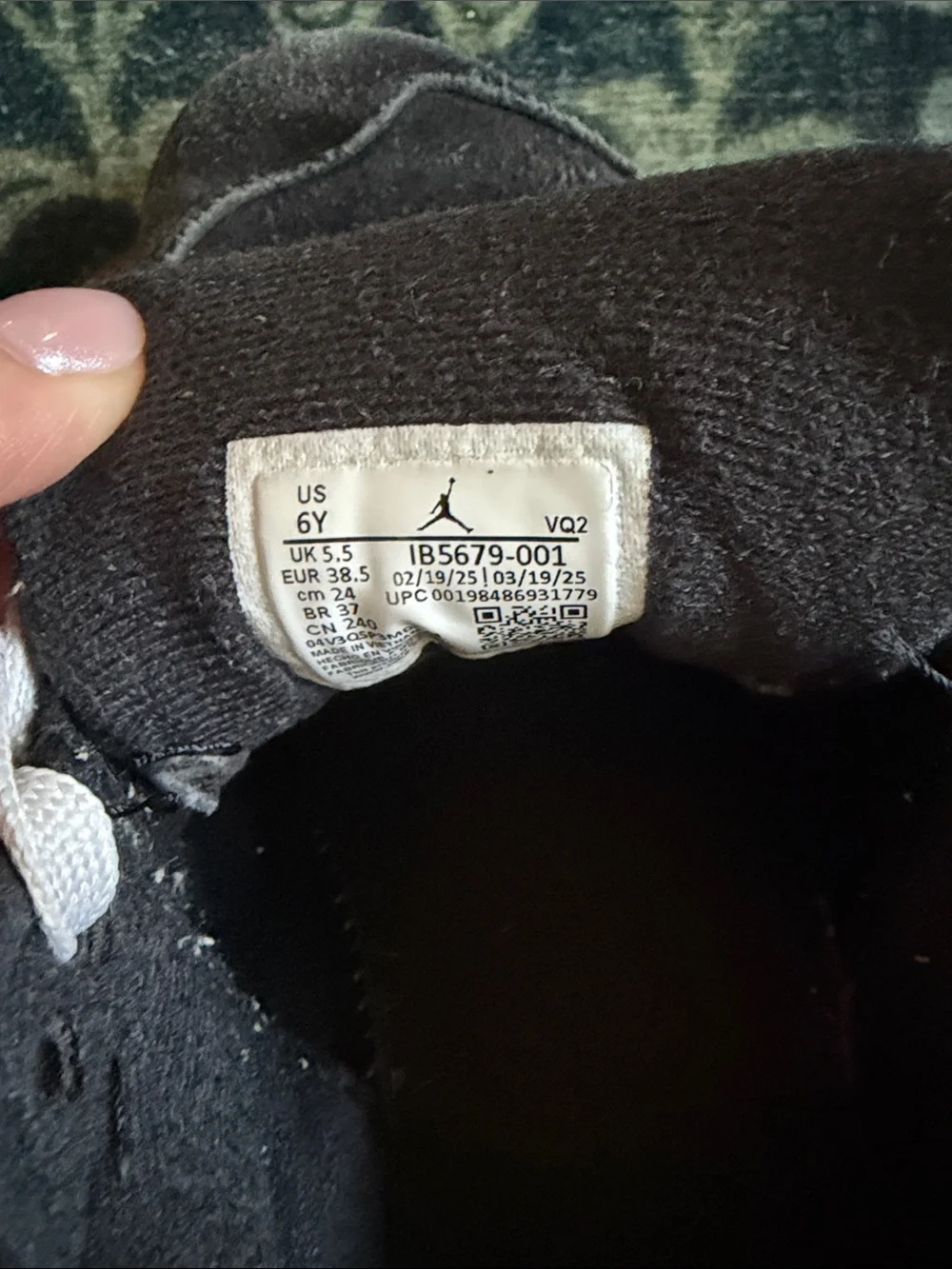 Jordan Kids Black and White Lace-Up Sneakers